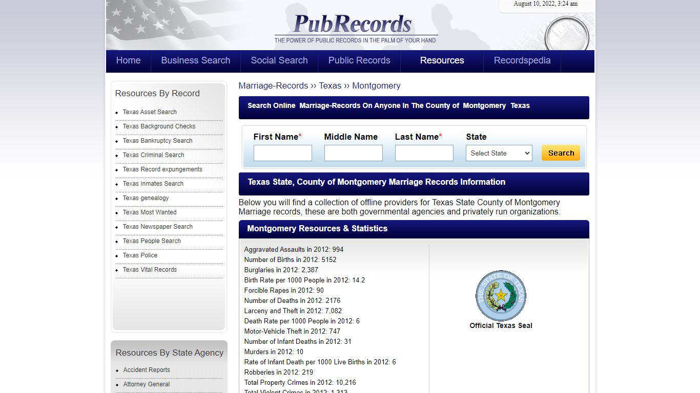 Montgomery County, Texas Marriage Records